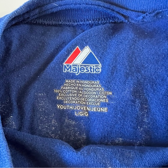 Majestic Kansas City Royals Baseball Large 14/16 Blue Shirt Top Tee - Picture 3 of 5